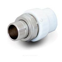 Муфта с американкой для радиатора, наружная резьба Dмм хG'' 20х1/2" РосТурПласт (14630)